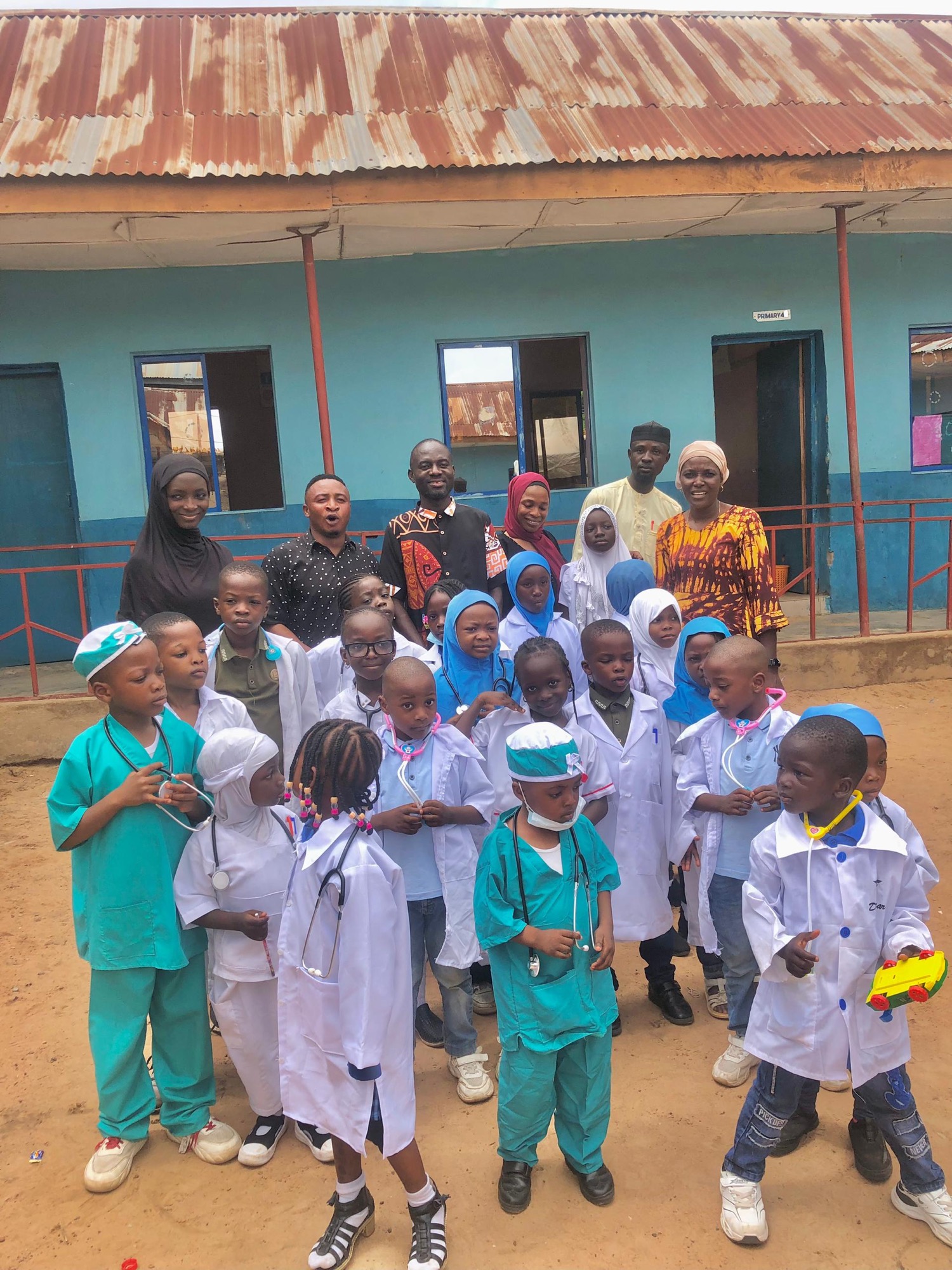 Standard Schools pupils dressed as doctors and nurses on career day